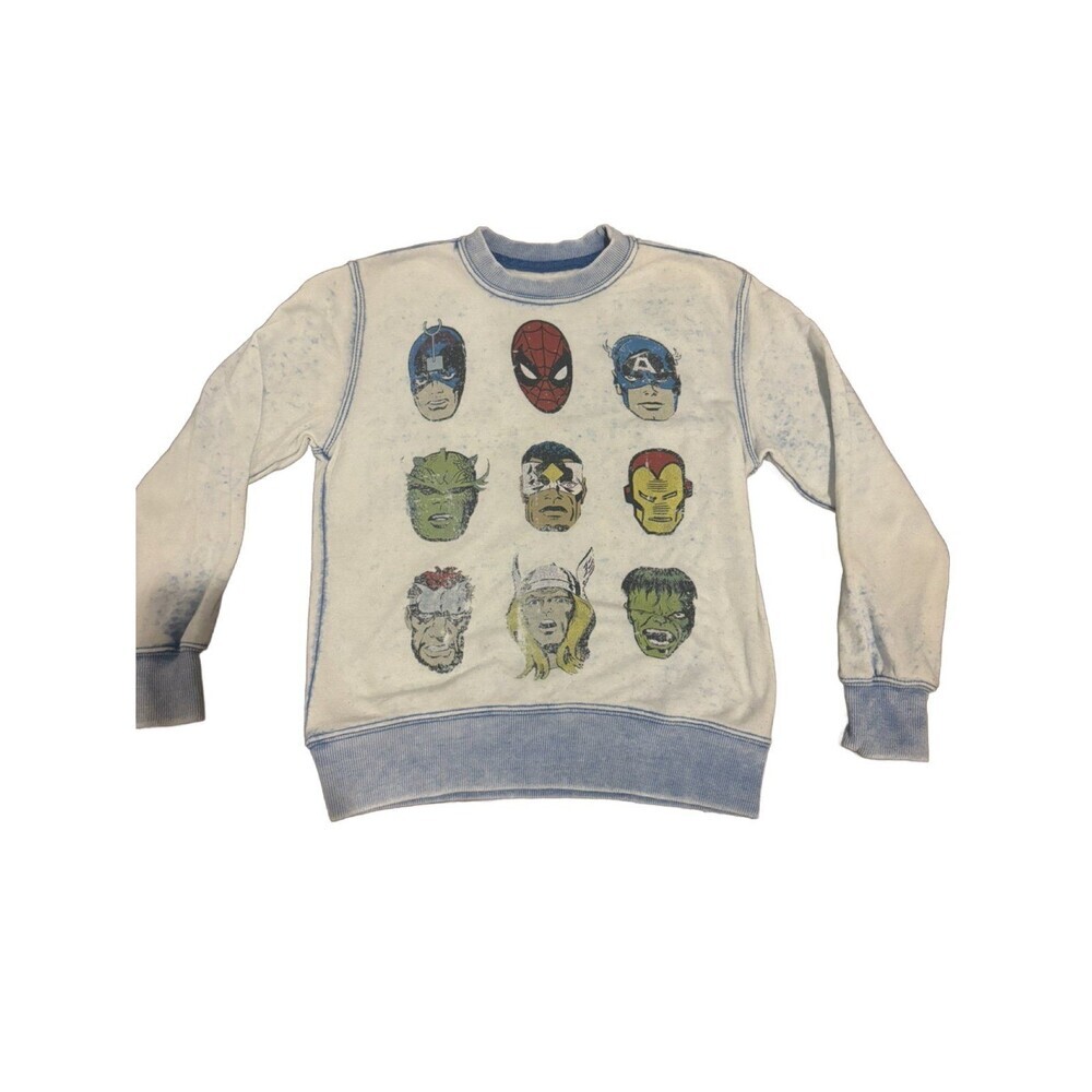 Marvel Sketchy Faces Crew Neck Kids Sweatshirt